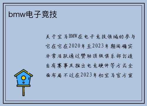 bmw电子竞技